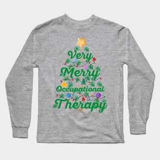 OT Christmas Very Merry Occupational Therapy Christmas Long Sleeve T-Shirt